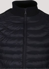 Resim Erkek Lacivert Zırh Örme Hırka Fermuarlı Dik Yaka Slim Fit Ince Astarlı Mevsimlik Cardigan Ncs Jeans 4517-Lacivert 