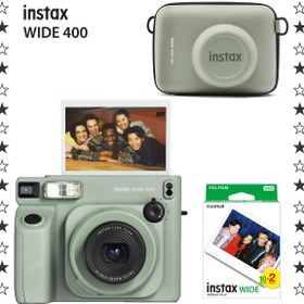 Resim Fujifilm Instax Wide 400 Yeşil Fotoğraf Makinesi ve 20'li Film ve Eva Kılıf Hediye Seti 