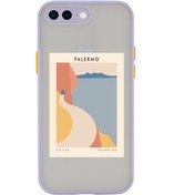 Resim mooodcase Iphone 8 Plus Uyumlu Lila Kamera Lens Korumalı Palermo Desenli Lüx Telefon Kılıfı 