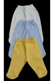 Resim özdemirli bebe Patikli Bebek Alt Pijama Ayaklı 3 lü Paket 