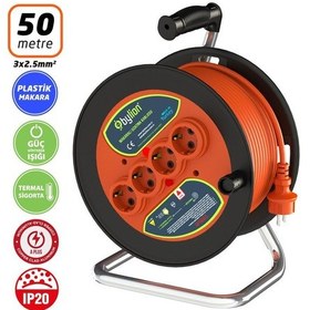 Resim Bylion Pmk50325f Plastik Gövde Makaralı Kablo 3x2.5mm - 50 Mt 50 M 
