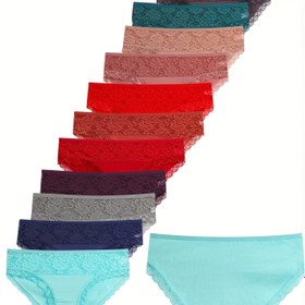 Resim İki Paket Seksi Saf Kadın Dantel Dikişli Külot. Rahat ve Yumuşak Kumaş. İyi Nefes Alabilir. Orta Bel Yüksek Esneklikli Dantel Tipi. Seçilen Kadın Külotları 