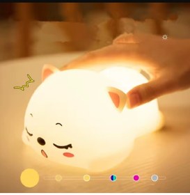 Resim hediyeconcepti Renk Değiştiren Silikon Gece Lambası Şarj Edilebilir Karikatür Çocuklar İçin Masa Lambası 