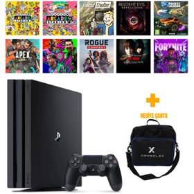 Resim Sony PlayStation 4 Pro 1TB + 10 Dijital Oyun + Tek Kol + ConsoleX Çanta (Yenilenmiş) 