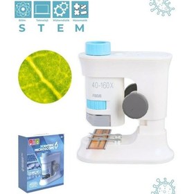 Resim Temel Taşınabilir Standlı Çocuk Mikroskobu 40x 160x, Stem Eğitim Mikroskobu 