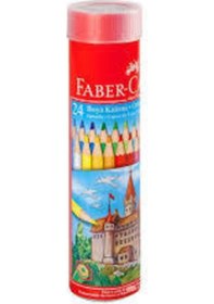 Resim Faber Castell Faber-Castell 24 Renk Metal Tüp Kuru Boya Kalemi 