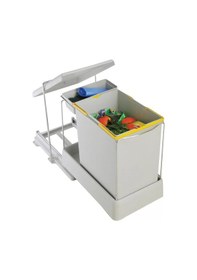 Resim Dolap İçi Raylı Çöp Kovası Gri 20 Lt Gri 