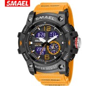 Resim Hanyang Turuncu Smael Spor Saatler Erkekler Izle Dijital Çift Ekran Kronometre Şok Dayanıklı Su Geçirmez Saatler Erkekler Için Moda Kol Saatleri (Yurt Dışından) 