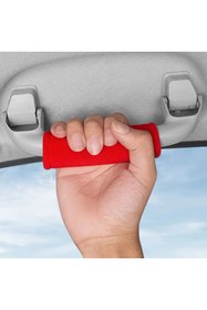 Resim KYLE XM Kırmızı 4 Adet Araç içi Tutunma Kolu Kılıfı Şık Tasarım Oto Aksesuar Suni Deri Çırtlı 