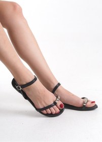 Resim She's Kadın Siyah Deri Parmak Arası Sandalet Shes00s0534 Siyah 