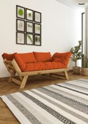 Resim Woodesk Adalar Masif Natural-turuncu Renk 2li Kanepe Cpt8171-210 