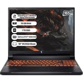 Resim Acer Nitro V16 ANV16-41 Amd R7 8845HS 16GB 1tb SSD RTX4060-8GB Dos 16" Wuxga 165Hz Taşınabilir Bilgisayar NH.QRUEY.005 