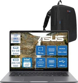 Resim Asus Expertbook P3 P3405CVA Intel Core I5-13420H 64GB Ddr5 256GB SSD Freedos 14" 300NITS Wuxga Intel UHD Taşınabilir Bilgisayar ZP3405CVAF021+ZETTAÇANTA 
