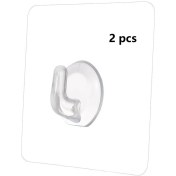 Resim Yaleker Güçlü Taşıma Kapasiteli Şeffaf Izsiz Plastik Duvar Kanca, Delme Yok, 6x6 Cm, 2 Adet 