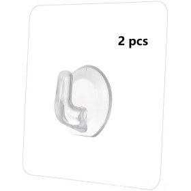 Resim Yaleker Güçlü Taşıma Kapasiteli Şeffaf Izsiz Plastik Duvar Kanca, Delme Yok, 6x6 Cm, 2 Adet 