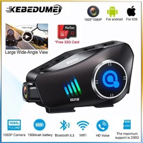 Resim Q28 Kameralı Motosiklet Kask Intercom Kulaklık Ve Kayıt Kamerası 