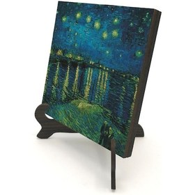 Resim Ren Nehrinde Yıldızlı Bir Gece Vincent Van Gogh, 1888 Baskılı Mdf Masaüstlük 10x10 