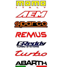 Resim Momo Aem Sparco Turbo Çoklu Sticker 1.sınıf Renkli Baskı 