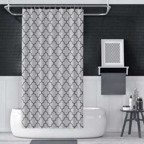 Resim Banyo Perdesi 2x110x200 Çift Kanat Duş Perdesi Halka Hediyeli Duşakabin Perdesi 2111 