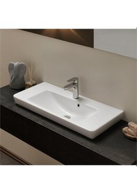 Resim Turkuaz Seramik Cerastyle Porto Etajer Uyumlu Lavabo 65 x 38 CM 