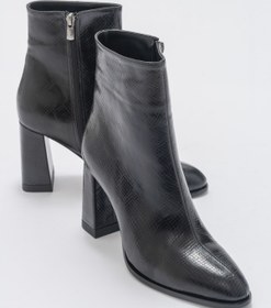 Resim luvishoes Jewel Siyah Baskı Kadın Topuklu Bot 