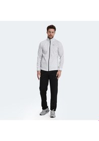 Resim Slazenger ORDER IN Erkek Fermuarlı Dik Yaka Cepli Gri Eşofman Takımı 