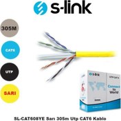 Resim SL-CAT608YE Sarı 305m Utp CAT6 Kablo S-Link