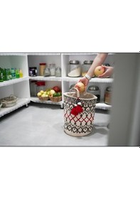 Resim Otantik Kilim Desenli Çamaşır Sepet Renkli 