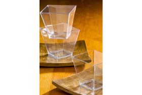 Resim Trend Hediye Sepeti Plastik Prizma Kübik Kapaksız Şeffaf Kase 200 cc 15 Adet 