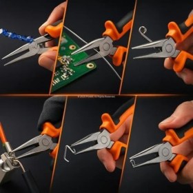 Resim Storemax Kargaburun, 6", Plastik Saplı, Çelik Uçlu, Ergonomik Tutma Yüzeyli, Elektrikçi Pensesi 