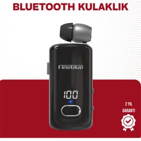 Resim teknodayım Fineblue F580 Bluetooth Kulaklık – Klipsli, Dijital Göstergeli, Su Geçirmez, 12 Saat Pil Ömürlü 