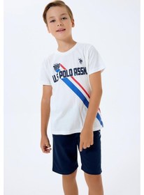 Resim U.s. Polo Assn. Erkek Çocuk Beyaz Bermuda Takım Beyaz 