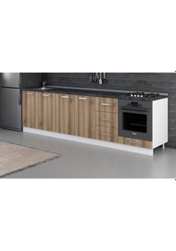 Resim Minar 285 Cm Mutfak Dolabı Beyaz Dore 285-D6-Alt Modül Beyaz 