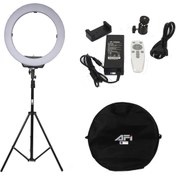 Resim Afi 219s 19 Inç Kumandalı 90w Ring Light Kuaför Makyaj Video Çekim 2 Metre Stand 6500k Halka Işık fttk219s 