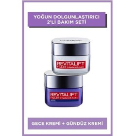 Resim L'Oreal Paris Revitalift Filler Yoğun Dolgunlaştırıcı Gece Kremi 50 ML + Gündüz Kremi 50 ML 