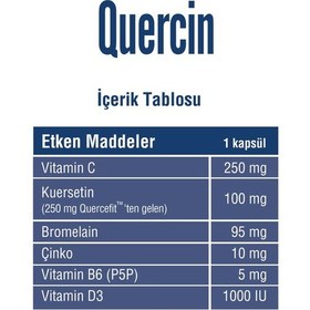 Resim Tab Quercin Fitozomal Kuersetin Bromelain 30 Kapsül 
