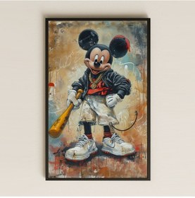 Resim Asi Mickey Karakterli Street Style Şeffaf Pleksi Tablo 