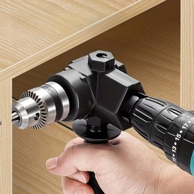 Resim Çok Fonksiyonlu Elektrikli Tornavida, Delme ve Çevirme için 90 Derecelik Açı Adaptörü ile. 