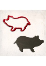 Resim Domuz Kurabiye Kalıbı Şekillendirici Kopat KIrmızı 