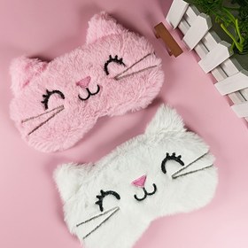 Resim 1 adet Kadınlar için Sevimli 3D Kedi Desenli Peluş Uyku Maskesi, Yumuşak Polar Göz Kapağı, Kokusuz, Pil Gerektirmez, Taşınabilir Seyahat Şekerleme Aksesuarı, Uyku Göz Maskesi 