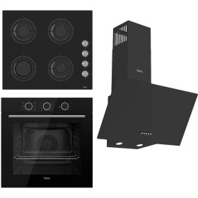 Resim Ferre Flowart Basıc Serisi Siyah Ankastre Set (cs205 Xe62cs D086 ) 