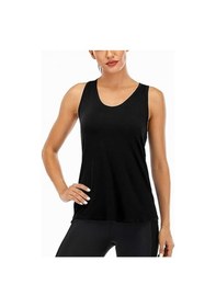 Resim Ghassy Co. Kadın Racerback Sırt Açık Yarı Fileli Antrenman Yoga Koşu Spor Atlet Tank Tops 1780 001 Siyah 