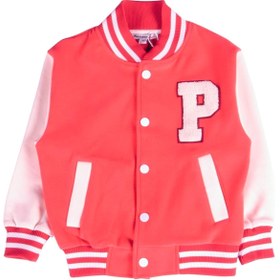 Resim Puledro Nakış Logolu Unisex Çocuk Kolej Bomber Ceket 