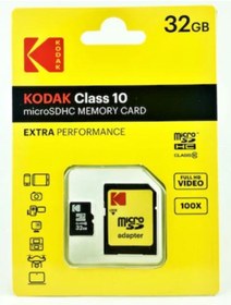 Resim Kodak Extra 32gb Micro Sd Hafıza Kartı Ve Adaptör Sdhc Class 10 