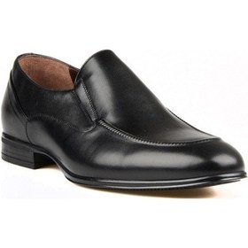 Resim Siyah Bağcıksız Kaymaz Taban Klasik Erkek Ayakkabı 