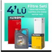 Resim Filtron Fiat Panda 1.2 Benzinli Filtre Bakım Seti Castrol Motor Yağlı (2004-2010) 4 Lü 