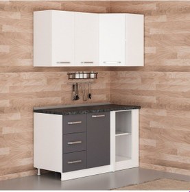 Resim Minar 145cm Köşe Mutfak Dolabı - Beyaz/antrasit K145-a2 
