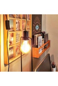 Resim dekomar Doğal Renk Çocuk Odası Duvar Rafı Büyük Boy 60cm 