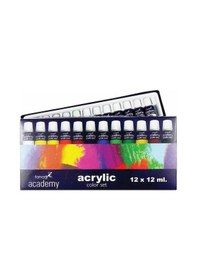 Resim Fanart Akrilik Boya Seti Academy 12Ml X 12 Adet 