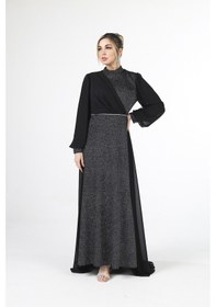 Resim Feminist Siyah Simli Kumaşlı Abiye Elbise 6502428.01 001 